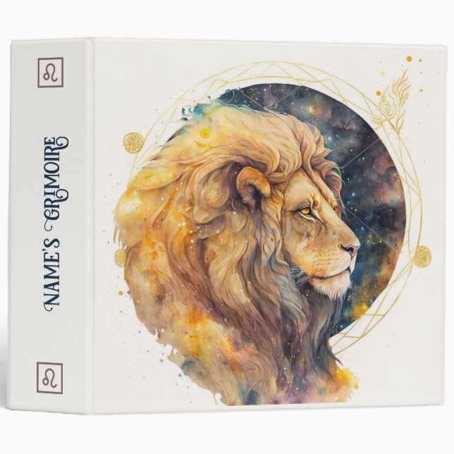 Create Your Own Gold & Blue Leo Zodiac Binder (Front/Spine)