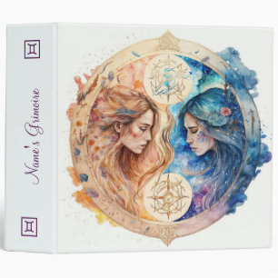 Create Your Own Gold & Blue Mystical Gemini Zodiac Binder