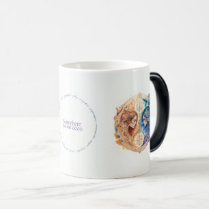 Create Your Own Gold & Blue Mystical Gemini Zodiac Magic Mug