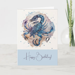 Create Your Own Gold & Blue Mystical Scorpio Holiday Card