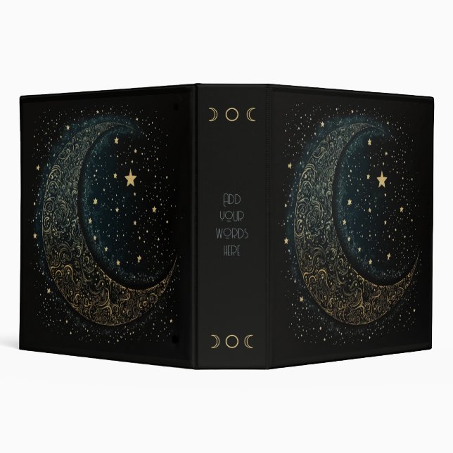Create Your Own Gold Filigree Moon Celestial Binder (Background)