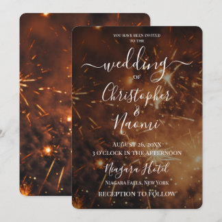 Create Your Own Gold Fireworks Invitation