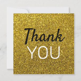 Create your Own Gold Glitter Thank You Card