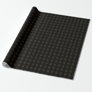 Create Your Own Gold Ouija Planchette Black Wrapping Paper