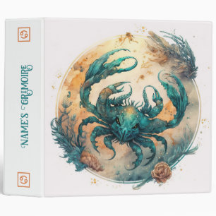 Create Your Own Gold & Teal Mystical Cancer Zodiac Binder