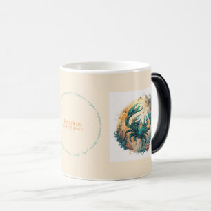 Create Your Own Gold & Teal Mystical Cancer Zodiac Magic Mug