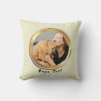 Create Your Own Golden Circle Dog Photo Throw Pillow