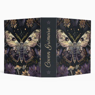 Create Your Own Golden Ivory Moth Purple Floral Binder