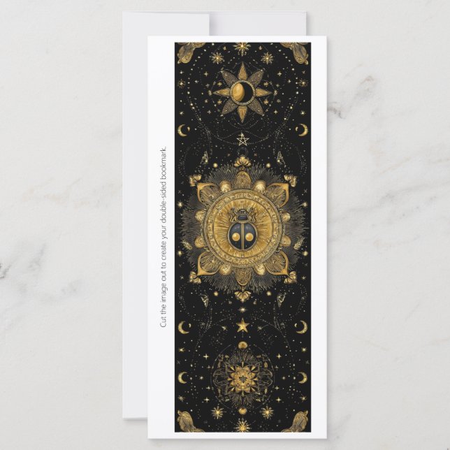 Create Your Own Golden Ladybug Bookmark Card (Front)