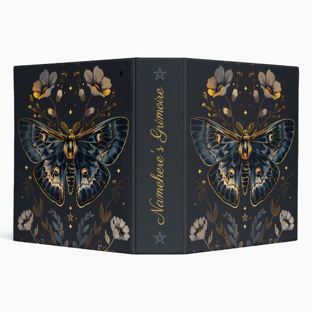 Create Your Own Golden Midnight Moth Flowers Binder (Background)