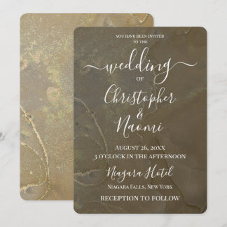 Create Your Own Golden Natural Marble Invitation