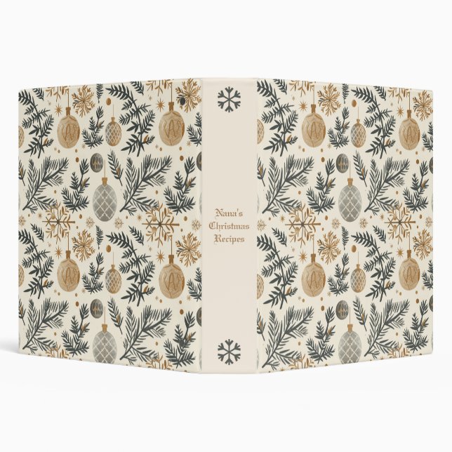 Create Your Own Golden Ornaments Pine Tree Binder (Background)