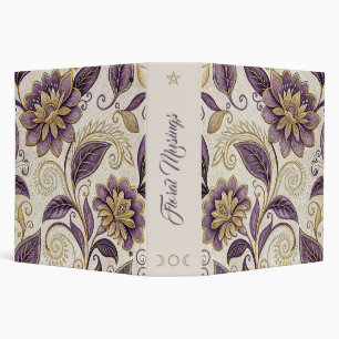 Create Your Own Golden Plum Lotus Vintage Floral Binder