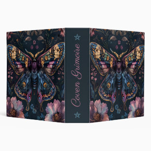 Create Your Own Golden Purple Blue Moth Floral Binder