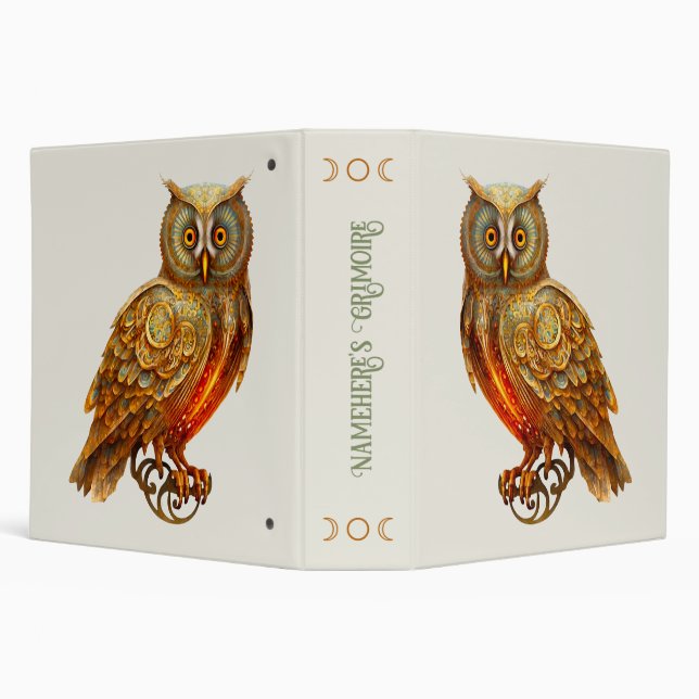 Create Your Own Golden Steampunk Owl Binder (Background)