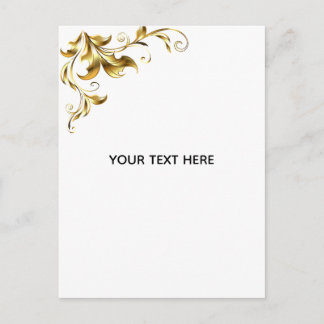 Create Your Own Golden White Elegant Postcard