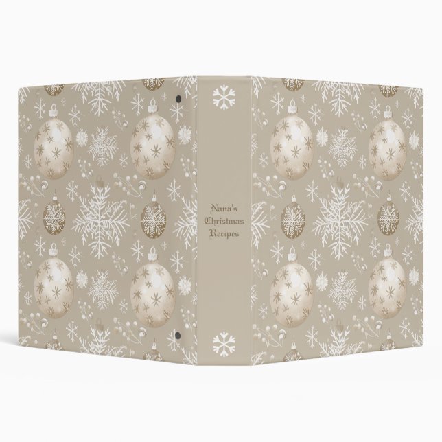 Create Your Own Golden Winter Ornaments Binder (Background)