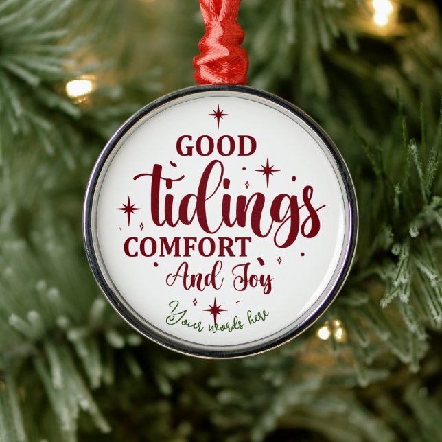Create Your Own Good Tidings Comfort & Joy Metal Ornament (Tree)