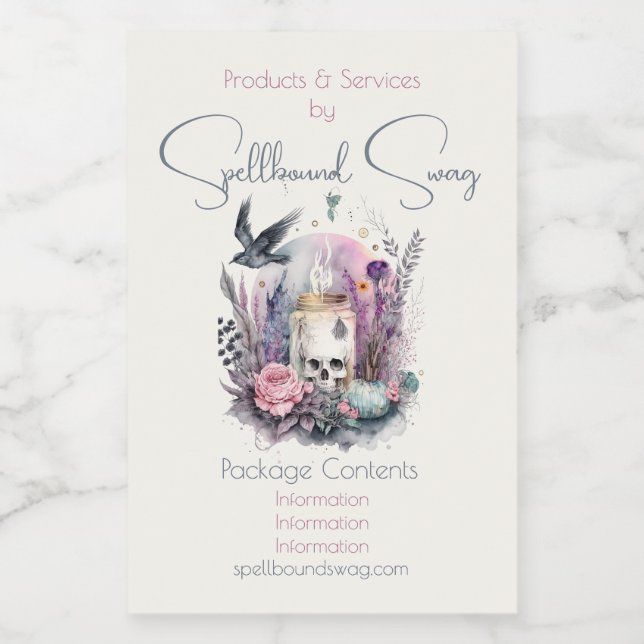 Create Your Own Gothic Autumn Floral Food Label (Single Label)