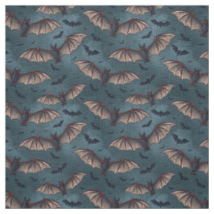 Create Your Own Gothic Bats Blue Fabric