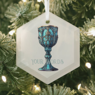 Create Your Own Gothic Blue Chalice Glass Ornament