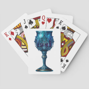 Create Your Own Gothic Blue Stone Chalice Playing Cards