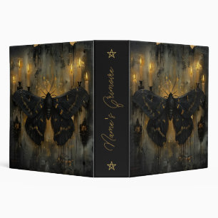 Create Your Own Gothic Candle Lit Black Gold Moth Binder
