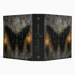 Create Your Own Gothic Candle Lit Black Moth Grey Binder