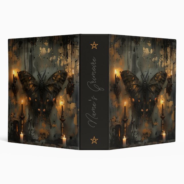 Create Your Own Gothic Candles Black Copper Moth Binder (Background)