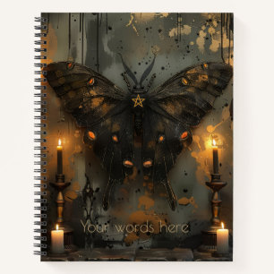 Create Your Own Gothic Candles Black Copper Moth Notebook