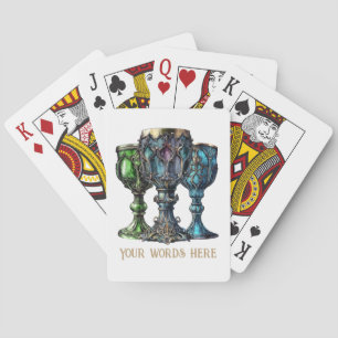 Create Your Own Gothic Green & Blue Chalices Playing Cards