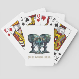Create Your Own Gothic Green Chalices Playing Cards