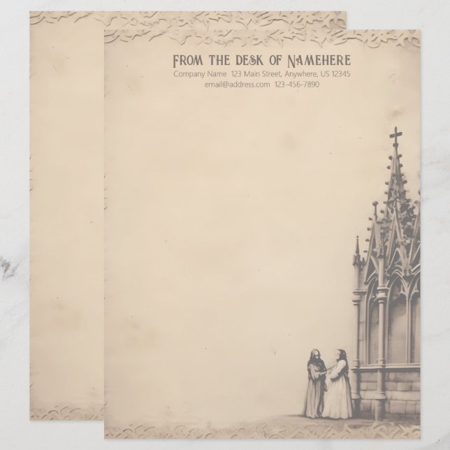 Create Your Own Gothic Medieval Castle Stationery (Front/Back)