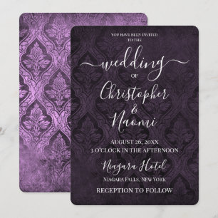 Create Your Own Gothic Rustic Damask Pattern Invitation