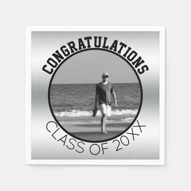 Create Your Own Graduation | Personalized Photo Napkin (Front)