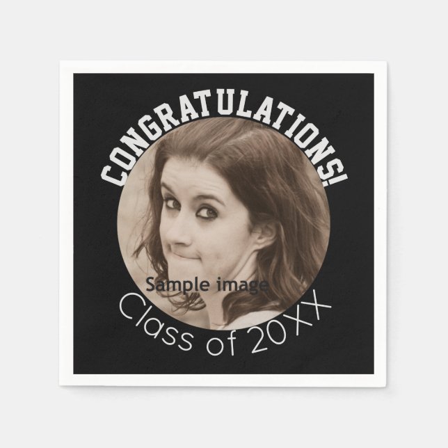 Create Your Own Graduation | Personalized Photo Napkin (Front)
