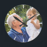 Create Your Own  Grandpa Grandchild One Photo Round Clock<br><div class="desc">Keepsake wall clock personalized with grandfather and grand kid photo. Makes a memorable gift for grandpa for birthday, holidays and grandparents day.</div>