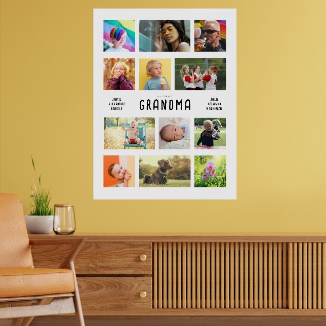 Create Your Own Grandparents Photo Collage Large Poster (Living Room 2)