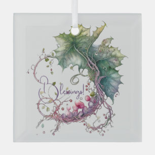 Create Your Own Grapevine Moon Wreath Glass Ornament