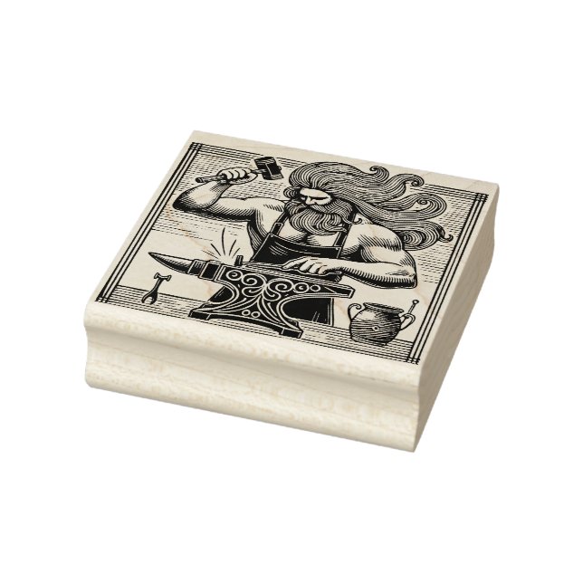 Create Your Own Greek God Hephaestus Blacksmith Rubber Stamp (Stamp)