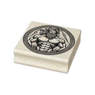 Create Your Own Greek God Zeus Emblem Rubber Stamp