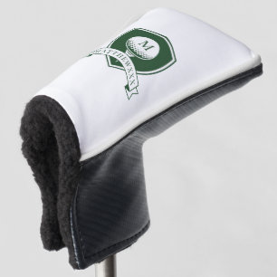 Create Your Own Green and White Name Monogram Golf Head Cover