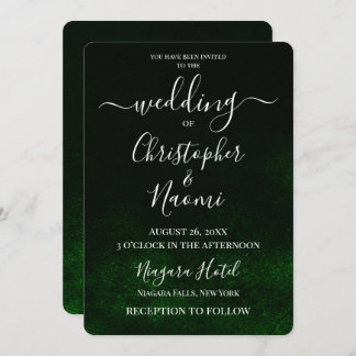 Create Your Own Green Black Texturized Invitation