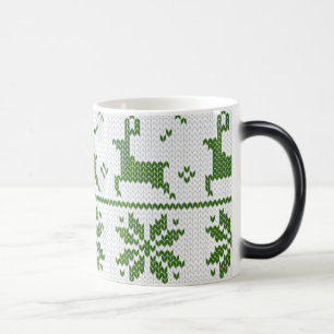 Create Your Own Green Christmas Sweater Pattern Magic Mug