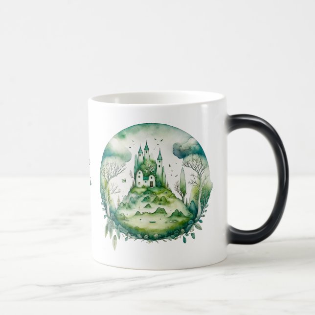 Create Your Own Green Fantasy Castle Landscape Magic Mug (Right)