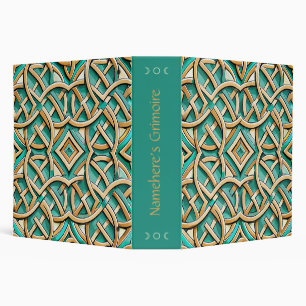 Create Your Own Green Gold Celtic Knotwork Doodle Binder