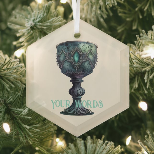 Create Your Own Green Gothic Chalice Glass Ornament (Insitu)