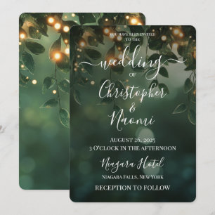 Create Your Own Green Leaves & Lights Invitation
