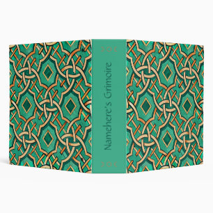 Create Your Own Green Orange Woven Knotwork Binder
