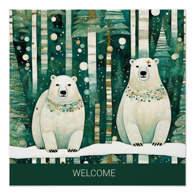 Create Your Own Green Polar Bears Poster (Front)